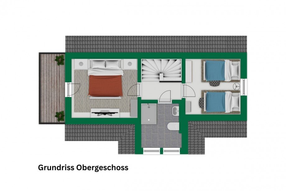 Grundriss Obergeschoss Ferienhaus Rheinsberg