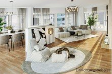 Wohnzimmer mit Essbereich Eigentumswohnung am Potsdamer Platz - provisionsfrei -