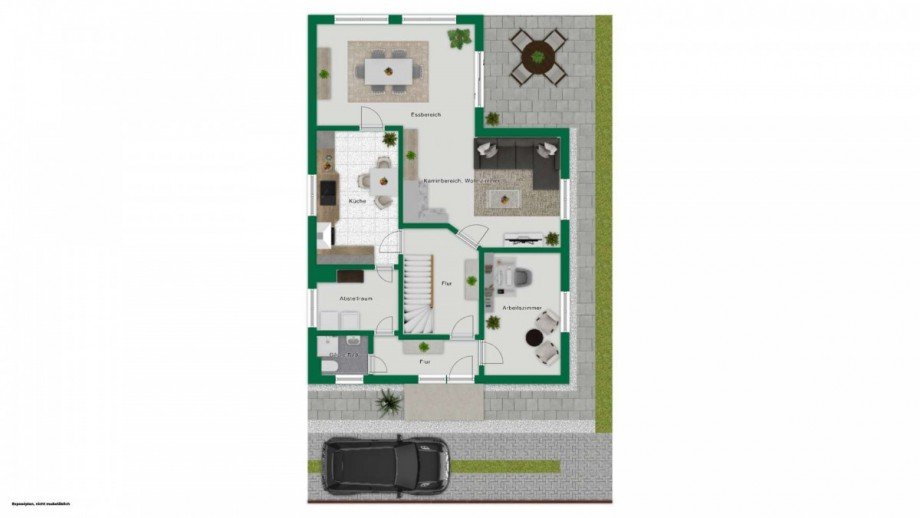 Grundriss Erdgeschoss Einfamilienhaus Bernau bei Berlin