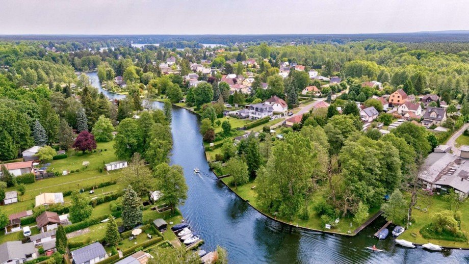 Luftaufnahme der L�cknitz und Umgebung Freizeitgrundst�ck Gr�nheide