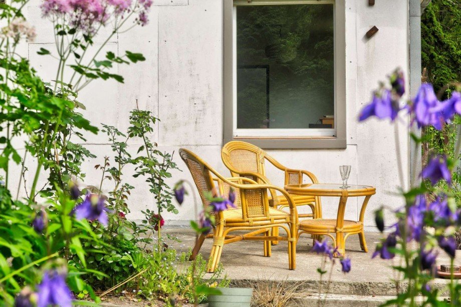 Terrassenbereich am Wochenendhaus Freizeitgrundst�ck Gr�nheide