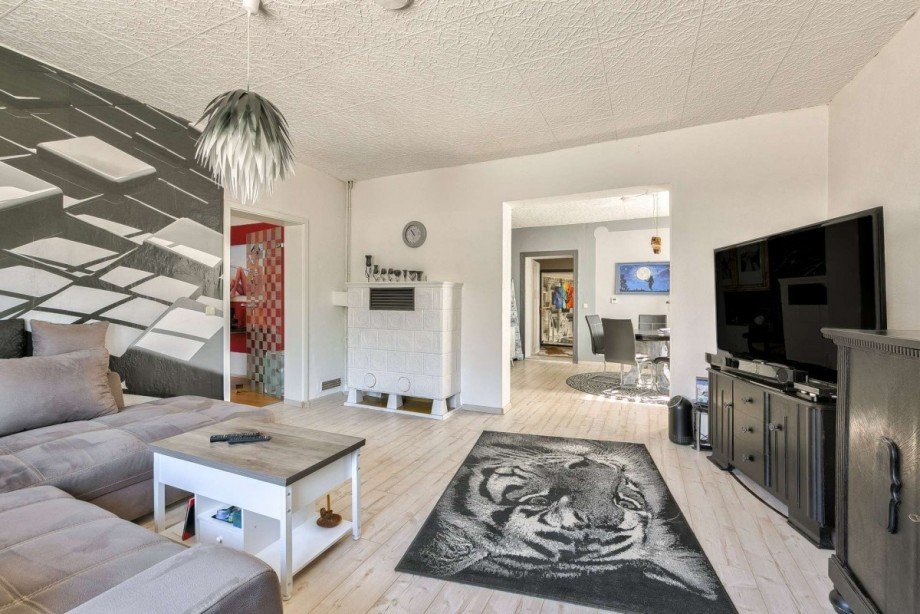 Wohnbereich mit �bergang zum Esszimmer Wohnung Ziltendorf