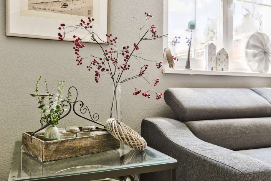 Detailaufnahme Wohnbereich mit Dekoration Einfamilienhaus Bernau bei Berlin