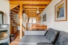 Wohnzimmer Maritimes Ferienhaus am Wasser mit eigenem Bootsanleger im Hafendorf Rheinsberg