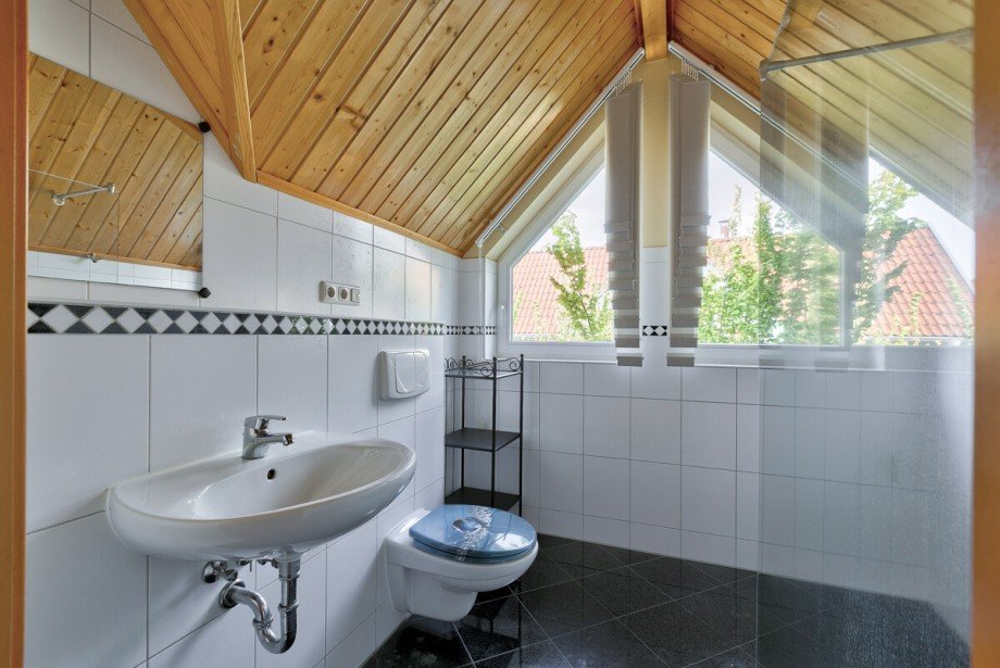 Bad mit Dusche Ferienhaus Rheinsberg