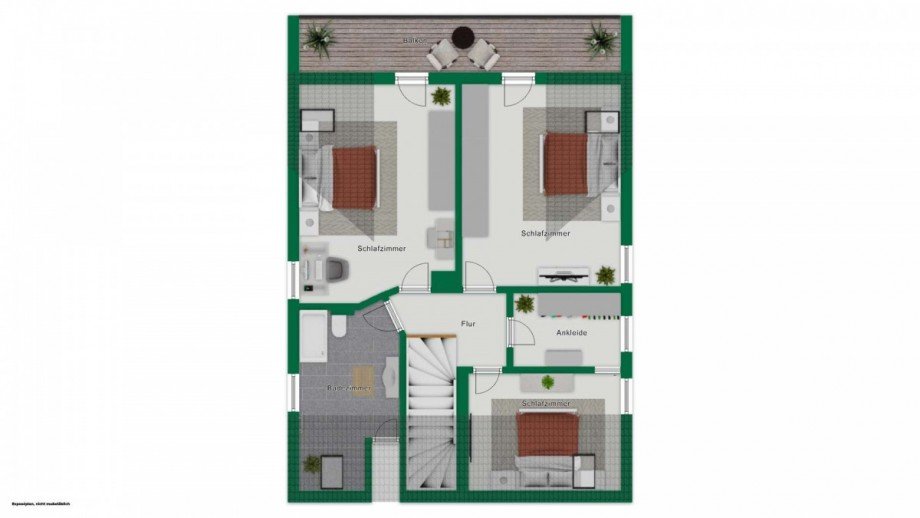 Grundriss Obergeschoss Einfamilienhaus Bernau bei Berlin