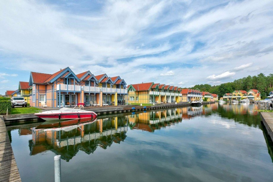 Blick �ber das Hafendorf Reihenmittelhaus Rheinsberg