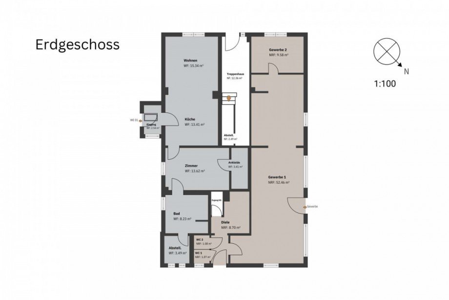 Grundriss Erdgeschoss Wohn- / Gesch�ftshaus Steinhude